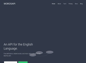 How wordsapi.com looks like on a tablet such as an iPad.