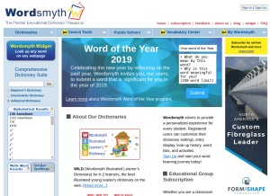 How wordsmyth.net looks like on a tablet such as an iPad.