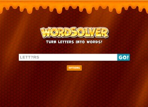 How wordsolver.net looks like on a tablet such as an iPad.