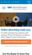 How wordstream.com looks like on a mobile device such as an iPhone.
