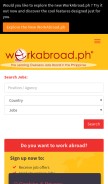 How workabroad.ph looks like on a mobile device such as an iPhone.