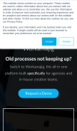 How workamajig.com looks like on a mobile device such as an iPhone.