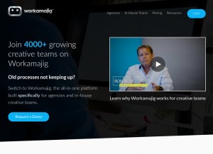 How workamajig.com looks like on a tablet such as an iPad.