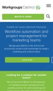 How workgroups.com looks like on a mobile device such as an iPhone.