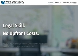 How worklawyers.com looks like on a tablet such as an iPad.