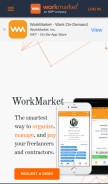 How workmarket.com looks like on a mobile device such as an iPhone.