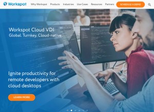 How workspot.com looks like on a tablet such as an iPad.