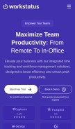 How workstatus.io looks like on a mobile device such as an iPhone.