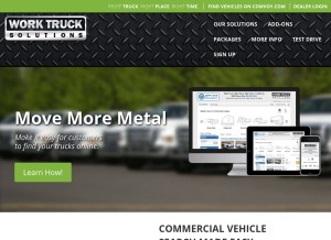 How worktrucksolutions.com looks like on a tablet such as an iPad.