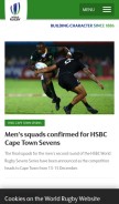 How world.rugby looks like on a mobile device such as an iPhone.