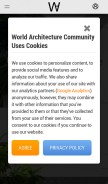 How worldarchitecture.org looks like on a mobile device such as an iPhone.