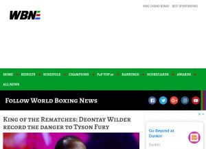 How worldboxingnews.net looks like on a tablet such as an iPad.