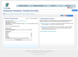 How worldlingo.com looks like on a tablet such as an iPad.