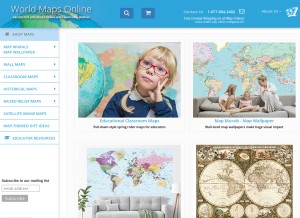 How worldmapsonline.com looks like on a tablet such as an iPad.