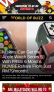 How worldofbuzz.com looks like on a mobile device such as an iPhone.