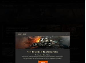 How worldoftanks.asia looks like on a tablet such as an iPad.
