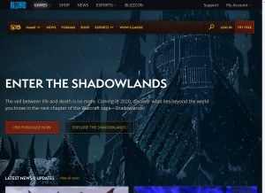 How worldofwarcraft.com looks like on a tablet such as an iPad.