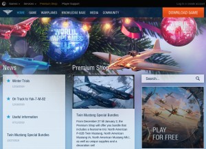 How worldofwarplanes.com looks like on a tablet such as an iPad.