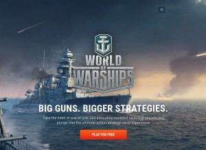 How worldofwarships.com looks like on a tablet such as an iPad.