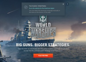 How worldofwarships.eu looks like on a tablet such as an iPad.