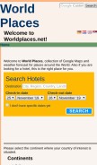 How worldplaces.net looks like on a mobile device such as an iPhone.