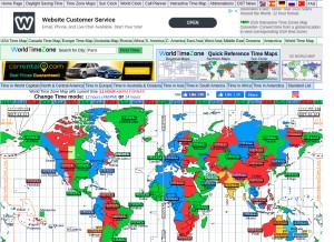 How worldtimezone.com looks like on a tablet such as an iPad.