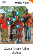 How worldvision.org looks like on a mobile device such as an iPhone.