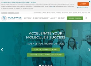 How worldwide.com looks like on a tablet such as an iPad.