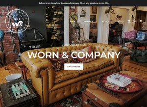 How wornandco.com looks like on a tablet such as an iPad.