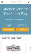 How worthy.com looks like on a mobile device such as an iPhone.