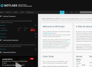 How wotlabs.net looks like on a tablet such as an iPad.