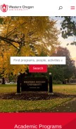 How wou.edu looks like on a mobile device such as an iPhone.