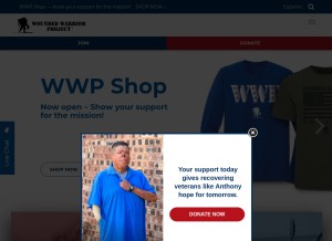 How woundedwarriorproject.org looks like on a tablet such as an iPad.