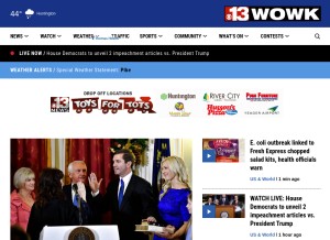 How wowktv.com looks like on a tablet such as an iPad.