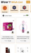 How wowwishlist.com looks like on a mobile device such as an iPhone.