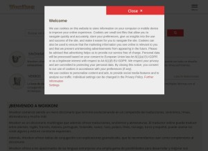 How woxikon.co looks like on a tablet such as an iPad.