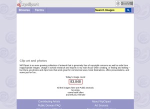 How wpclipart.com looks like on a tablet such as an iPad.