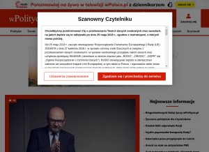 How wpolityce.pl looks like on a tablet such as an iPad.