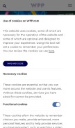 How wpp.com looks like on a mobile device such as an iPhone.