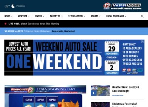 How wpri.com looks like on a tablet such as an iPad.