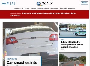 How wptv.com looks like on a tablet such as an iPad.
