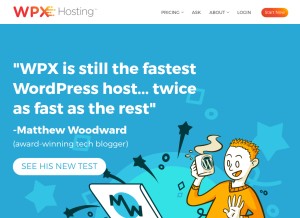 How wpxhosting.com looks like on a tablet such as an iPad.