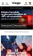 How wrangler.com looks like on a mobile device such as an iPhone.