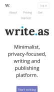 How write.as looks like on a mobile device such as an iPhone.