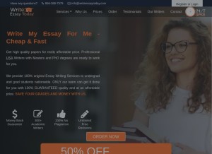 How writeessaytoday.com looks like on a tablet such as an iPad.