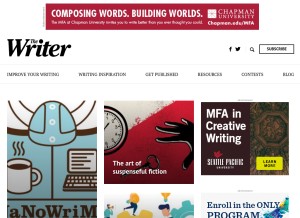 How writermag.com looks like on a tablet such as an iPad.