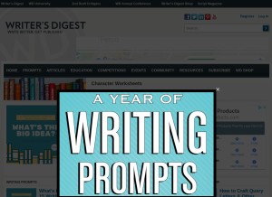 How writersdigest.com looks like on a tablet such as an iPad.