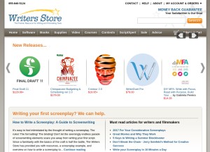 How writersstore.com looks like on a tablet such as an iPad.