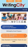 How writingcity.com looks like on a mobile device such as an iPhone.