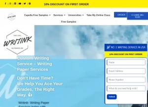 How writinkservices.com looks like on a tablet such as an iPad.